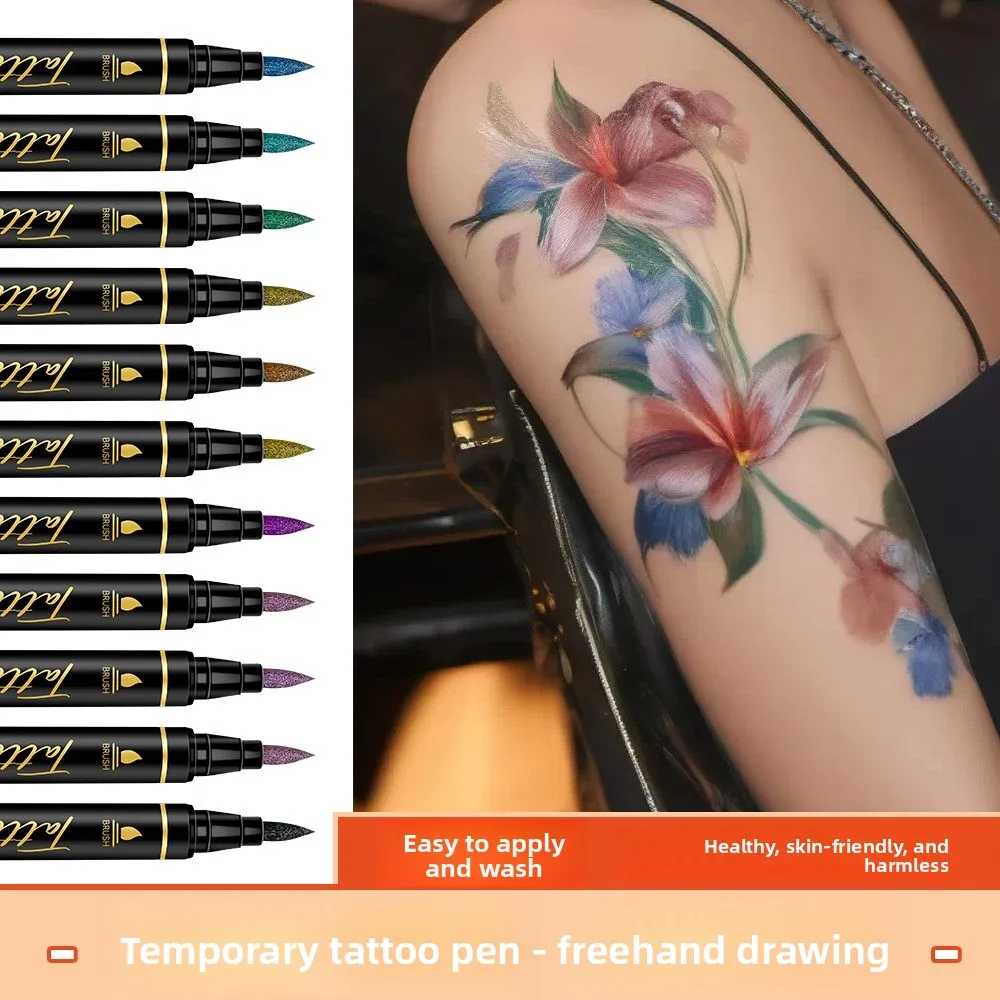New Temporary Tattoo Pen Skin Painting Pen Tattoo Accessories Soft Tip Marker DIY Children's Drawing Pen