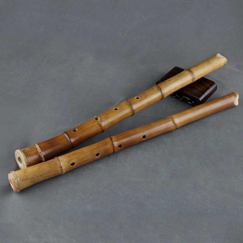 5 Holes Japan Style Shakuhachi D Key Musical Instruments Bamboo Flute With Root Woodwind Instrument