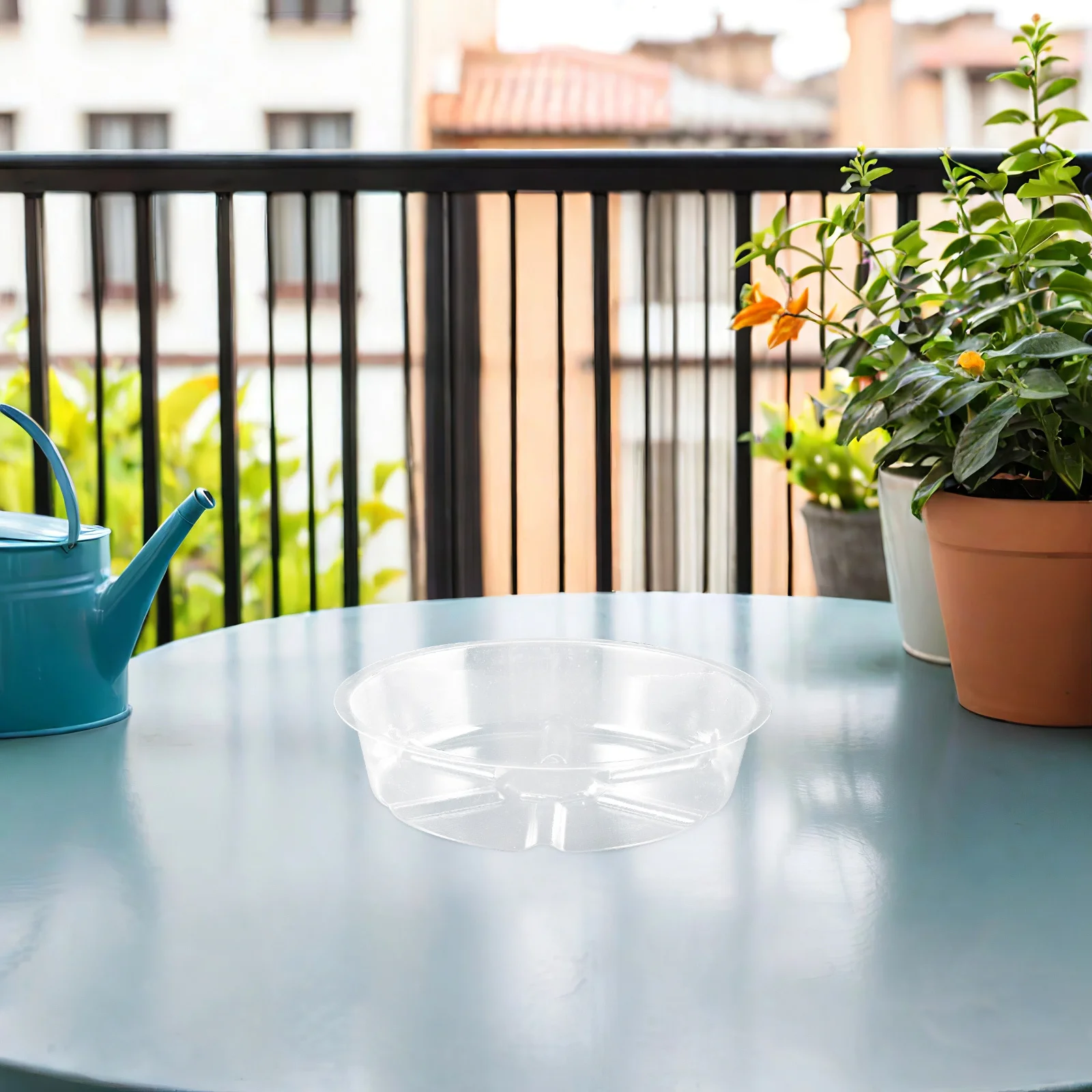 

12pcs Plastic Flower Pot Saucers 6Inch Clear Plant Drip Tray For Indoor Plants Round Planter Base Reusable Garden Trays