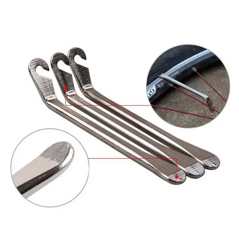 1pc ferramenta removedor de tubo de alavanca de pneu de bicicleta de aço inoxidável abridor de pneu barra de corvo mt b ferramentas de reparo de roda de ciclismo de estrada