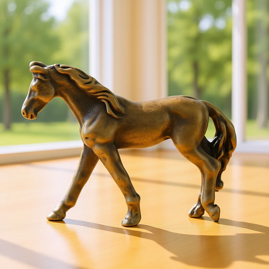 

Brass Craft Vintage Copper Horse Sculpture Home Office Desktop Decoration Metal Horse Statue Elegant Ornament Office Desk Craft