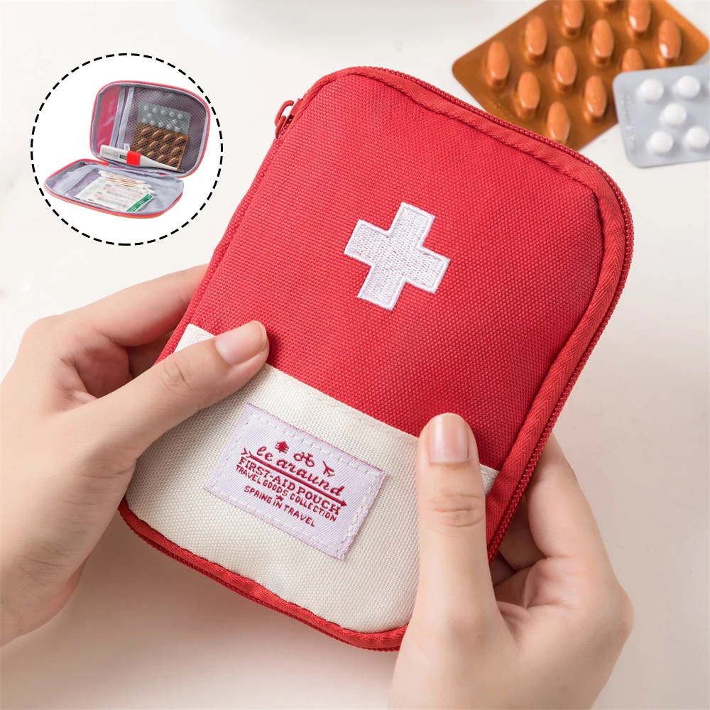 Mini Portable Medicine Bag Travel First Aid Kit Medicine Bag Storage Bag Survival Kit Medicine Box Outdoor Emergency Camping