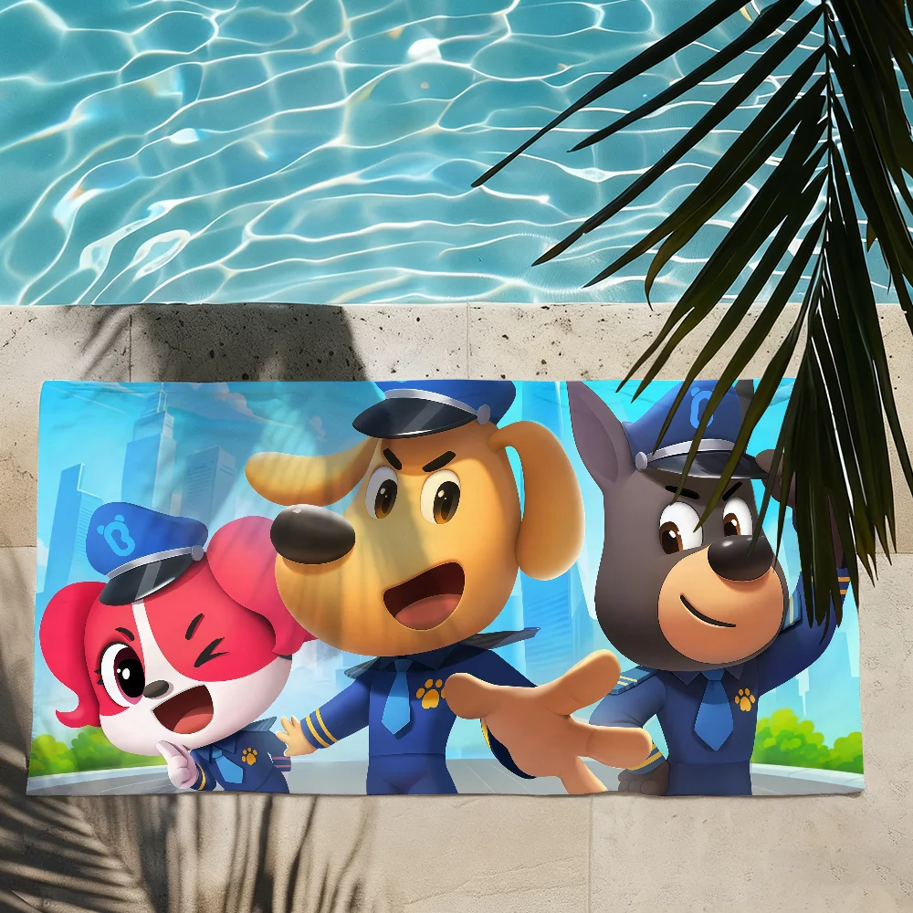 Cartoon S-Safety S-Sheriff L-Labrador Towel Quick Drying Beach Towels Are Suitable For Swimming Pools Camping Yoga And The Gym