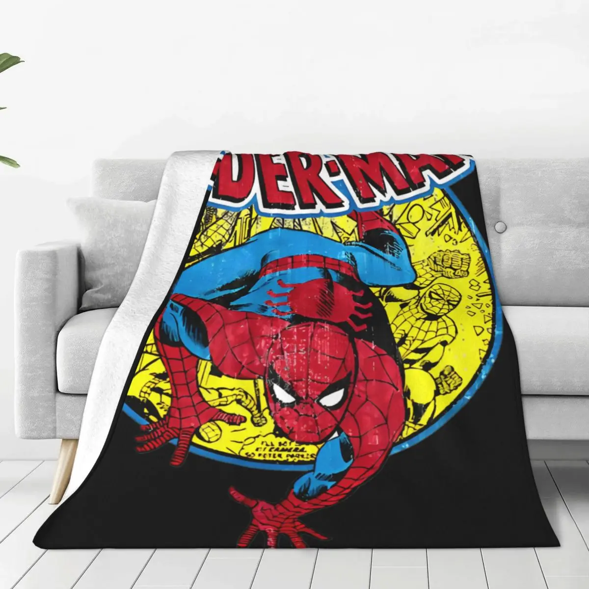 Super Warm Blanket Airplane Travel Amazing Spider-man Throw Blanket Flannel Bedspread For Couch Chair Sofa Bed Cover