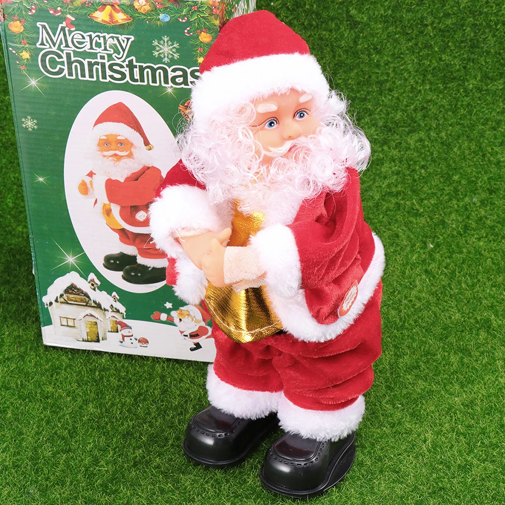 

Electric Santa Claus PVC Flocked Swing Music Toy Xmas Adornment Home nament Creative Desktop Gift Christmas Decorations Toys