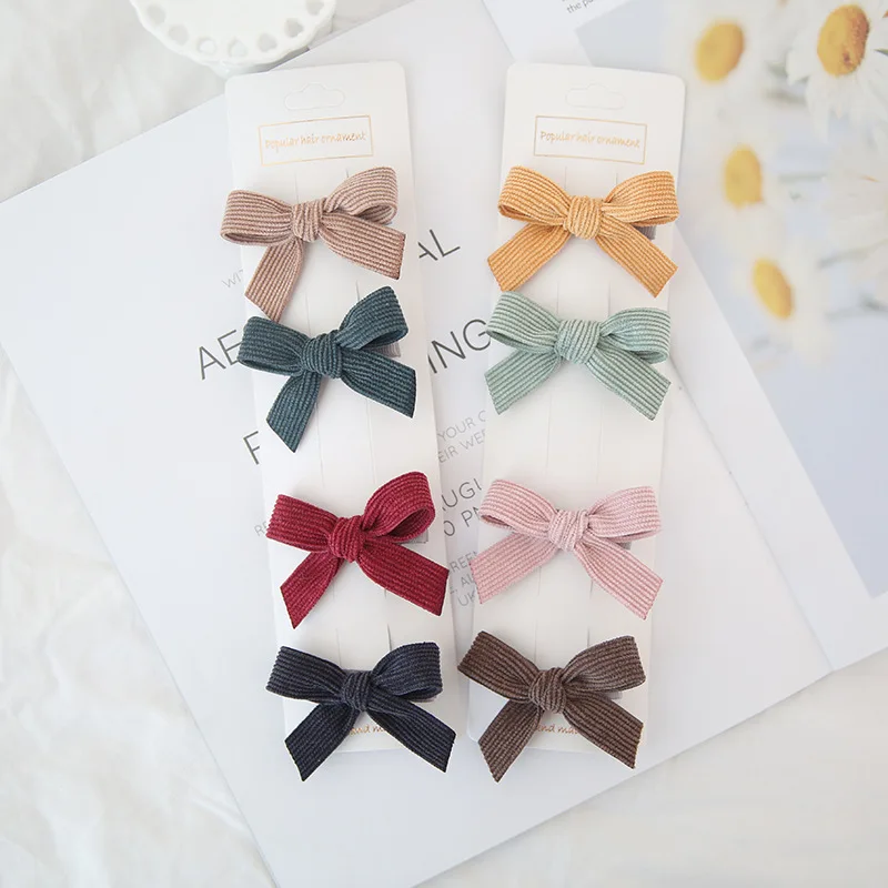 Lovely Bow Hairpins Solid Color Gauze Bows Clip for Kids Sweet Soft Hair Clips Pink Princess Girls Hair Accessories