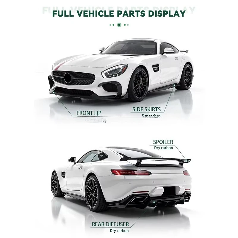 Car Accessories Upgrade to R Style Carbon Fiber Body Kit for  GT/GTS CLass Auto Parts