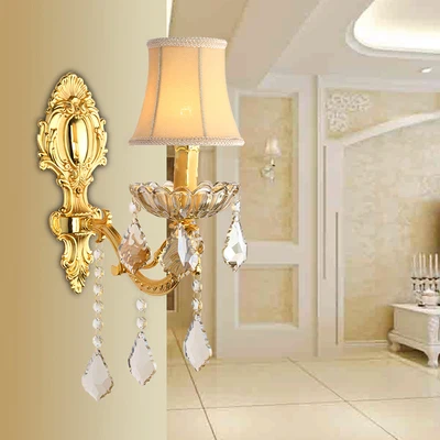 Imagem -02 - Lâmpada de Cristal Led para Quarto Luzes de Cabeceira Fundo Dourado Cabeça Simples e Dupla Tons Moda