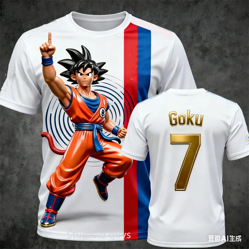 Dragon Ball Goku Super Saiyan Argentina Cross Over Fußballtrikot für Kinder, Jungen und Mädchen, schnell trocknende Fan-Sport-Kurzarmoberteile – Detail 14