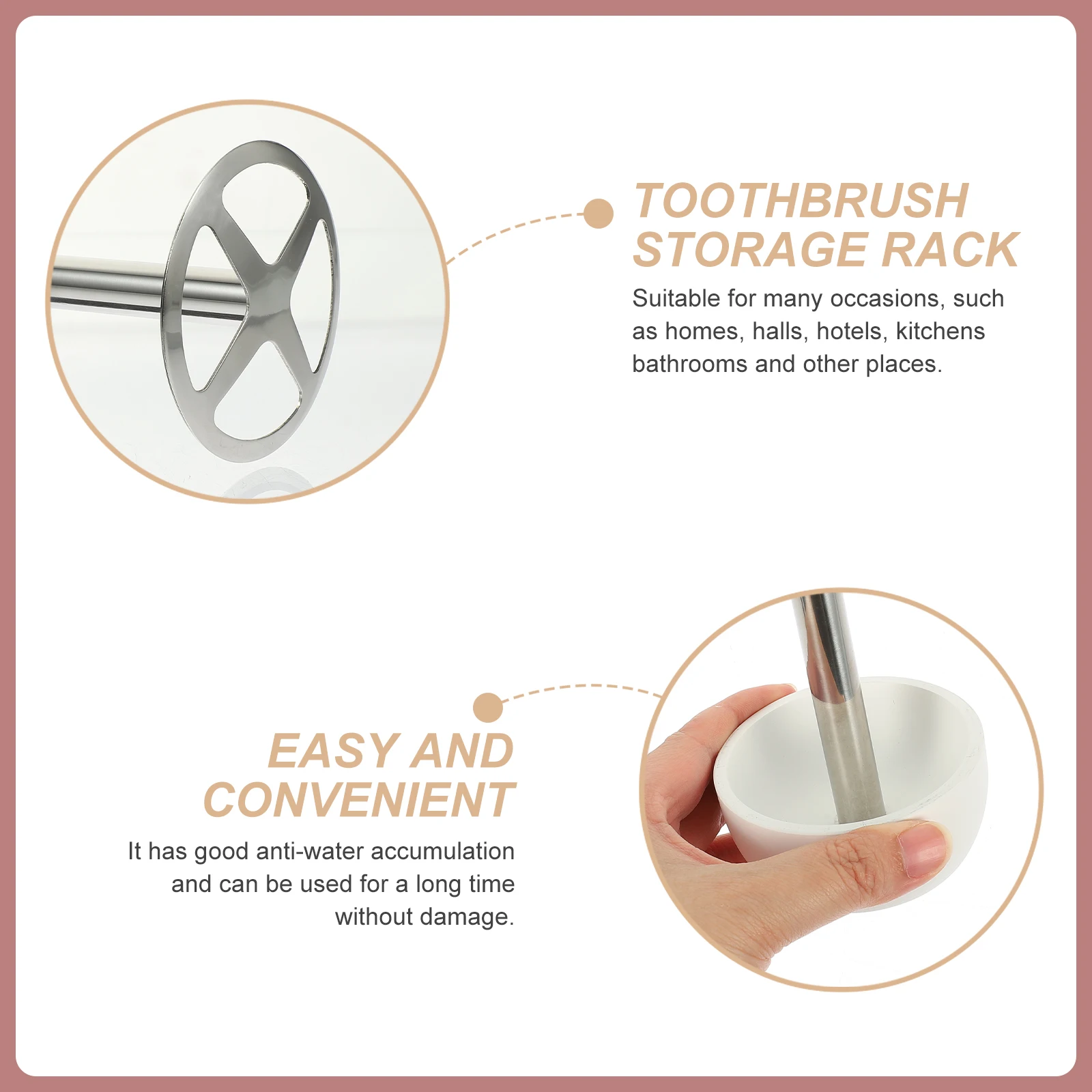 

Toothbrush Holder Creative Stand Holders Household Stainless Steel Resin for Shower