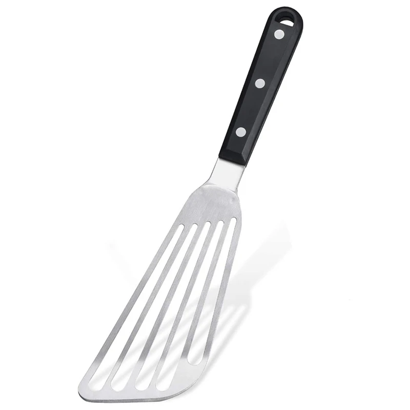 Stainless Slotted Spatula With Riveted Handle, Sturdy Fish Spatula Turner Easier For Flipping Frying Grilling