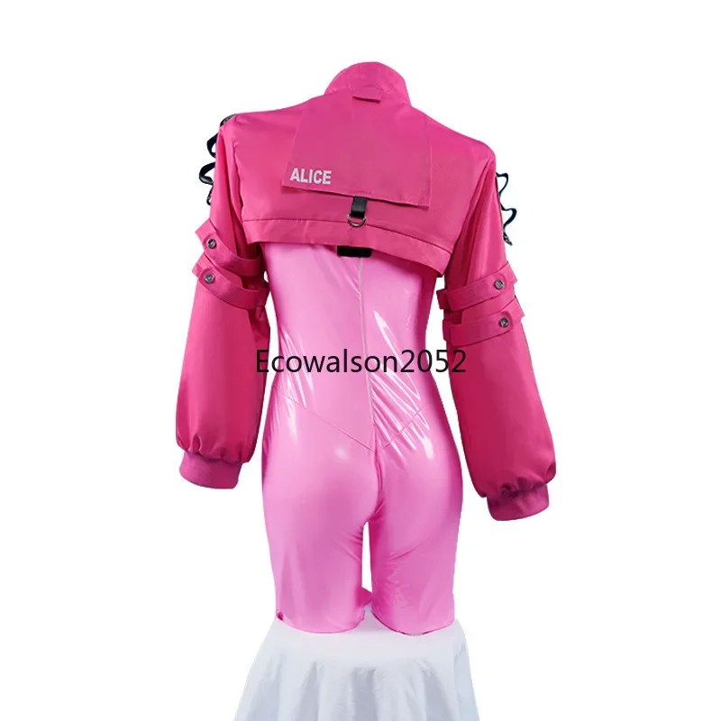 Damen Nikki Alice Cosplay Kostüm Bodysuit mit Ohr handschuhen