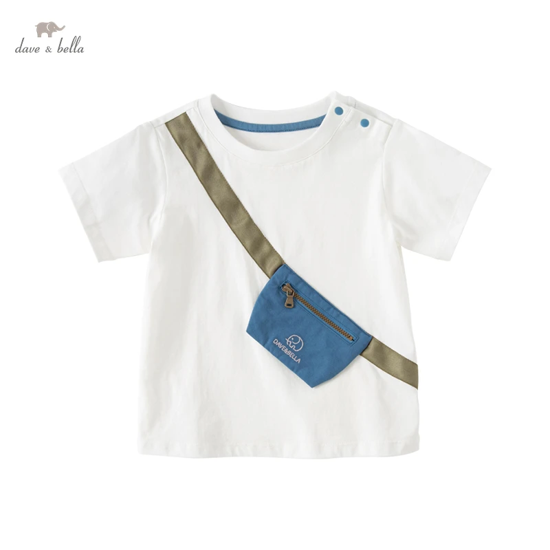 Dave Bella Summer New Children's Short-Sleeved Tops Baby Magnanimous Cotton Clothes Children's Clothing DB2235592