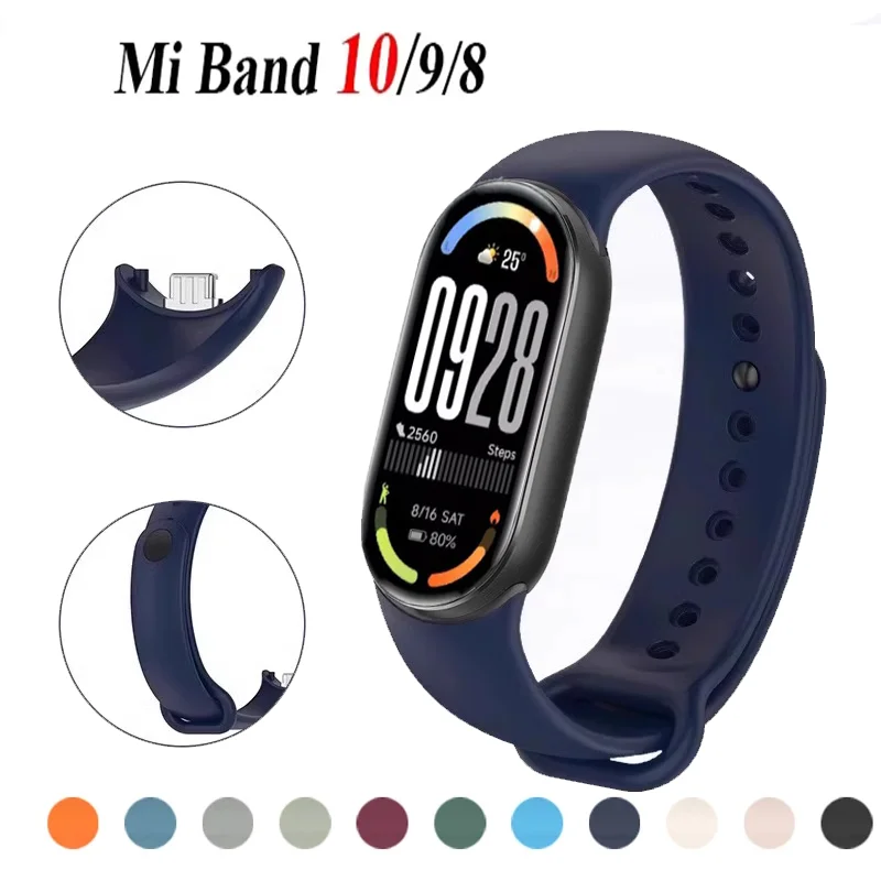 Bracelet For Xiaomi mi Band 10 9 8 NFC miband 10 Replacement belt correa silicone Sport wristband pulsera mi band 10 Watch Strap