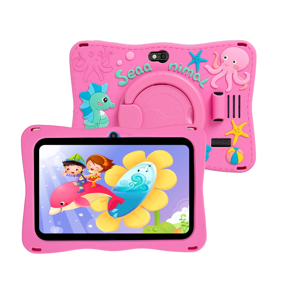 Fotografia: Novo Tablet Infantil de 7 Polegadas, Quad Core, Android, 4GB/64GB, Google Play, WiFi, Bluetooth, Tablet PC Barato e Simples, Presente Favorito das Crianças
