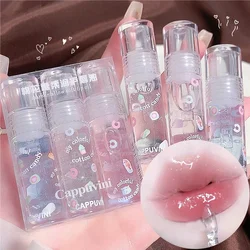 Brillo de labios con brillo de agua de espejo, brillo de labios brillante, aceite de labios transparente hidratante, imprimación transparente duradera, maquillaje de lápiz labial regordeta