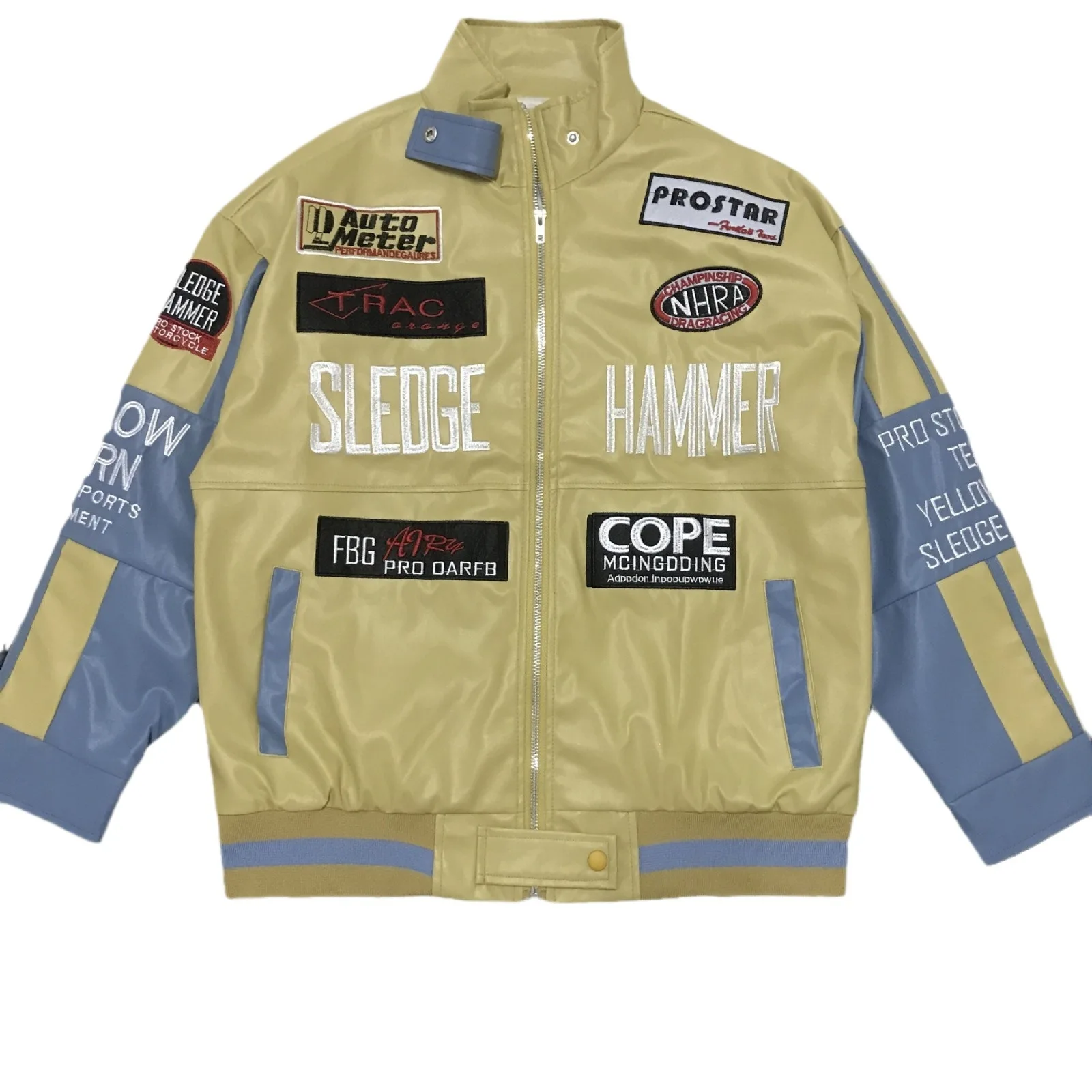 Retro Amerikaanse motorfiets PU-leer Jaet Heren Dames Herfst Winter Heavy Du Baseball Sle Faion Sensation Streetwear