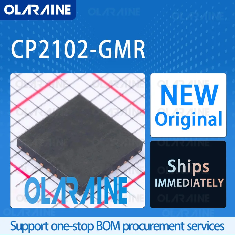 1/5/10Pcs CP2102-GMR QFN-28 original ic chip USB 2.0 interface RoHS Data rate 12 Mb/s Voltage - 3.6 V Current 500 mA