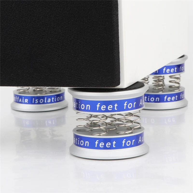 

4Pcs Amplifier Shock Spring Damping Pad HIFI Stand Feet Speaker Audio CD Amplifier Foot Pad Silver Durable Easy Install