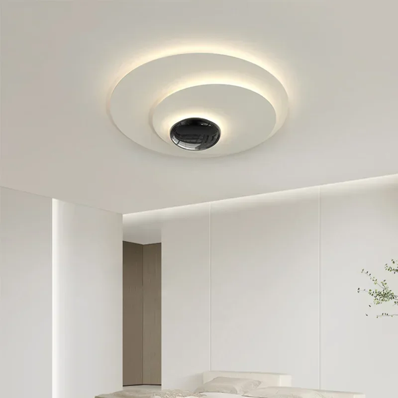 Minimally Designed Ceiling Light Modern Living Room  Lamp White Cream  Lamp Circular Bedroom Dining Table LED Lighting Fixtures