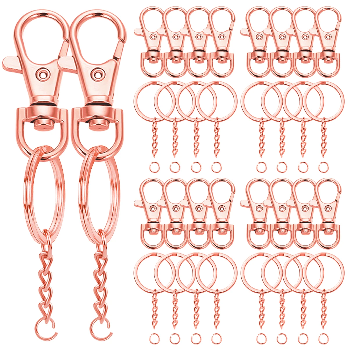 Rotating Spring Hook Set for Keychains and DIY Crafts