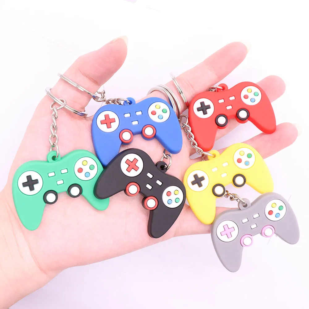 Fashion 1PCS PVC Game Machine Keychain Keyring Cute Gamepad Joystick Key Chain Keychains Bag Car Hanging fit Men Boy Keys