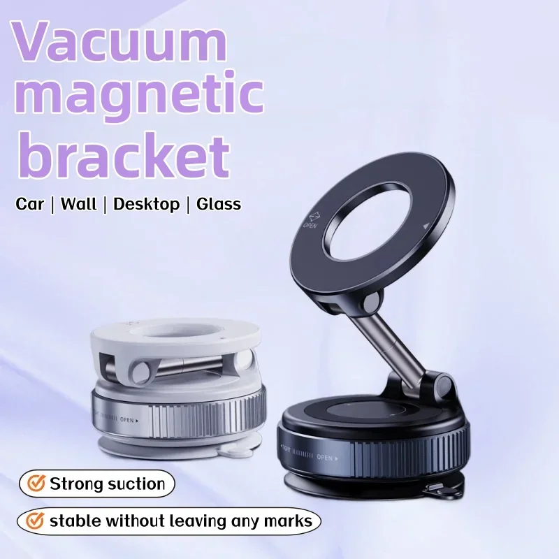 

Новинка 2025 года, сильный магнитный автомобильный держатель для телефона K007, складной дизайн на 360 градусов ° Регулируемое вакуумное крепление для автомобиля/стола/ванной комнаты/универсального использования