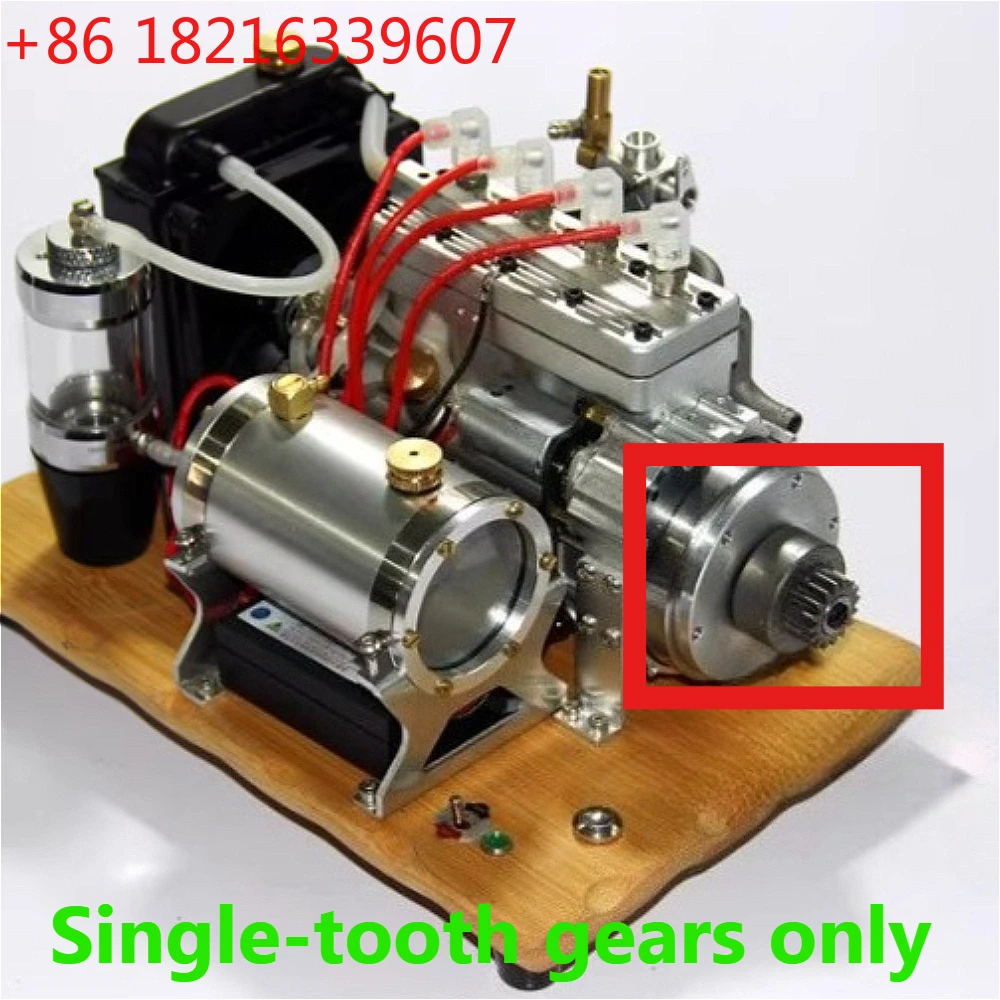 pieces-de-moteur-miniature-a-quatre-cylindres-pieces-d'embrayage-de-moteur-engrenage-a-inertie-poulie-de-courroie-synchrone-engrenage-de-modele-de-bateau-double-engrenage