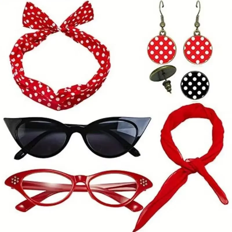 Los disfraces y disfraces temáticos de los años 50 de PESENAR son adecuados para carnavales, Halloween, fiestas y cosplay temáticos de los años 50.