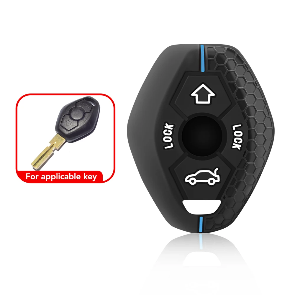 سيليكون البعيد مفتاح السيارة غطاء حامل مفتاح الحال بالنسبة لسيارات Bmw E46 E39 E53 X5 X3 E83 X3 سلسلة 7 5 3 330i اكسسوارات #2