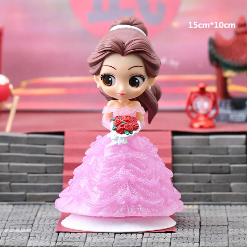 Disney Snow White Belle Cinderella Ariel Rapunzel seri pernikahan ornamen dekorasi kamar lucu hadiah Natal ulang tahun anak perempuan