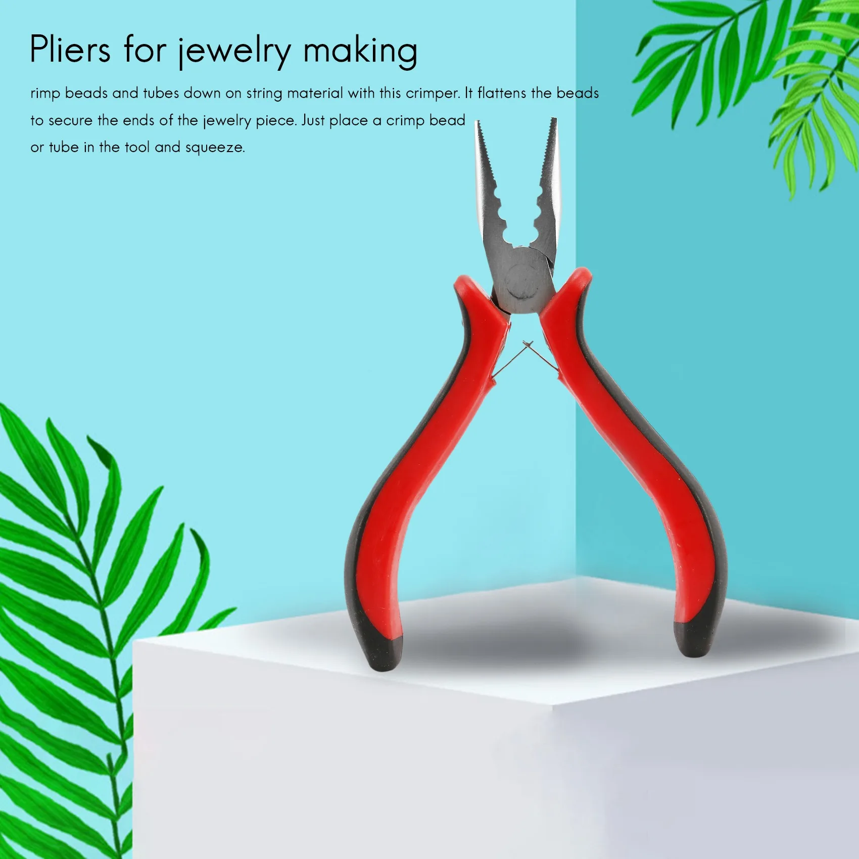 1 Pack 45 Steel Jewelry Bead Crimper Tools Crimping Press Plier for Jewelry Making Red HOT