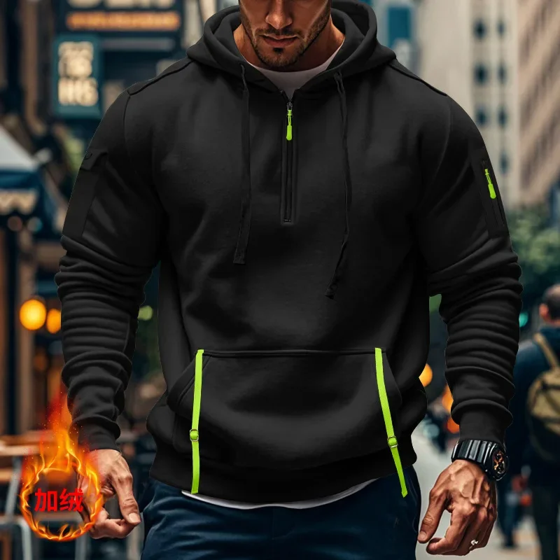 Dragon Ball Goku Kanji Kapuzenpullover mit halbem Reißverschluss, schwerer Stoff, Anime-Grafik, mehrere Taschen, Herren-Streetwear, Pullover-Sweatshirt – Detail 18