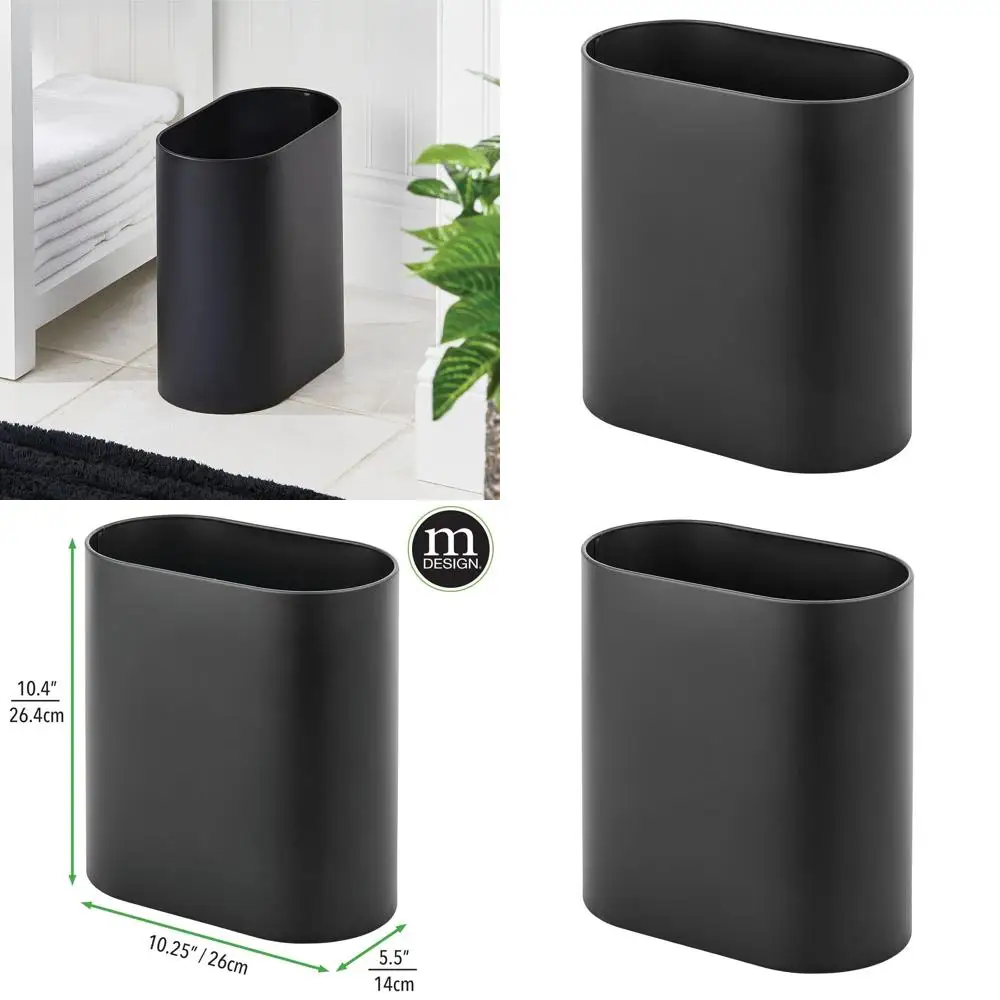 

Stainless Steel Slim 1.98 Gallon Recycle Bin, 7 Liter Wastebasket for Home and Office - Mirri Collection, Black