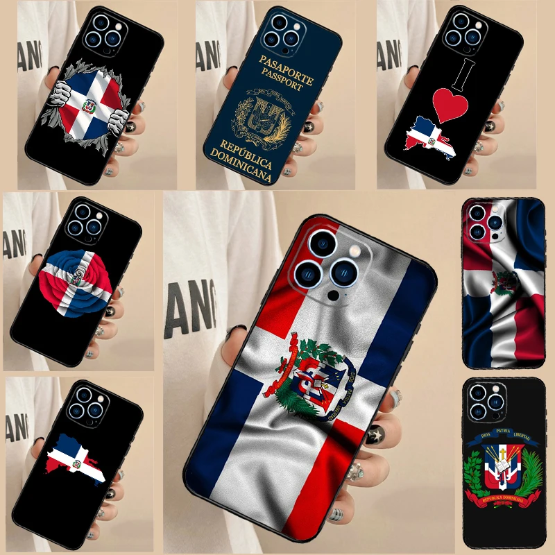 Dominican Republic Flag Back Case For iPhone 16 15 14 13 11 12 Pro Max Mini XS X XR 7 8 Plus Phone Cover