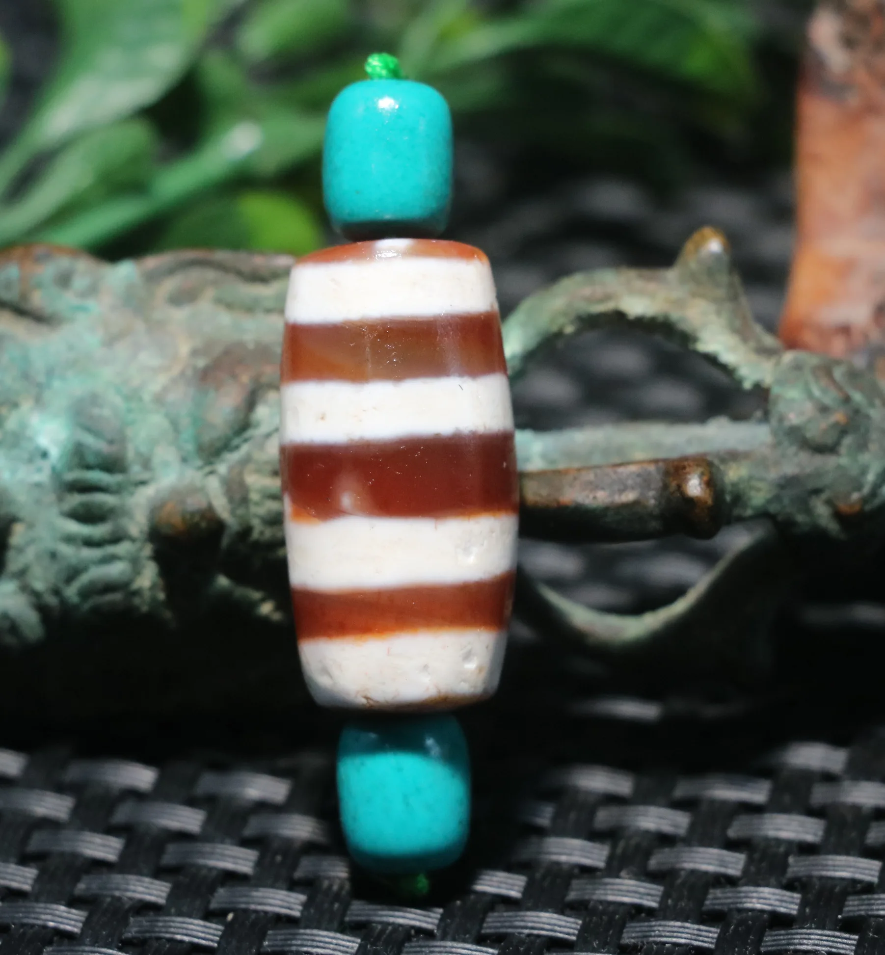 5A Magic Energy Tibetan Old Agate Red Color 4 Stripes Healer Medicine DZi Bead Pendant Amulet Timestown UPD230205a1