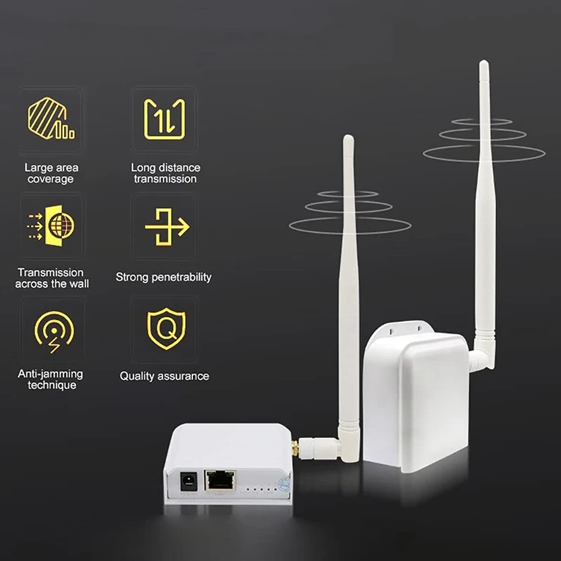 BAAY جسر لاسلكي من نقطة إلى نقطة وصول لاسلكي طويل المدى مع هوائي عالي الكسب، مكرر جسر واي فاي 2.4G قابس أمريكي #5
