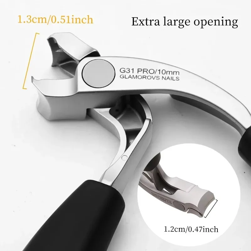 

Curved nail clippers with large opening three times anti-splash storage Nail clippers for the elderly thick toenails Heavy duty