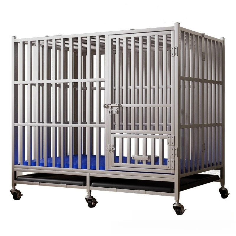 

Stainless steel dog cage - suitable for large, medium-sized dogs; also for small-sized folding pet dog kennels.