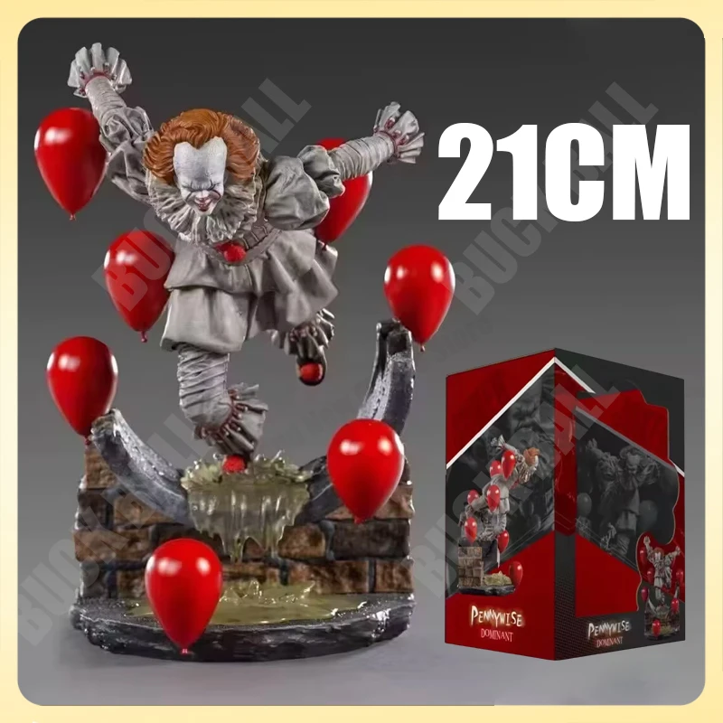 

21cm Iron Studios Pennywise Joker Figure Movie Stephen King'S It Balloon Fly Anime Figure Pvc Statue Collection Model Desk Toy