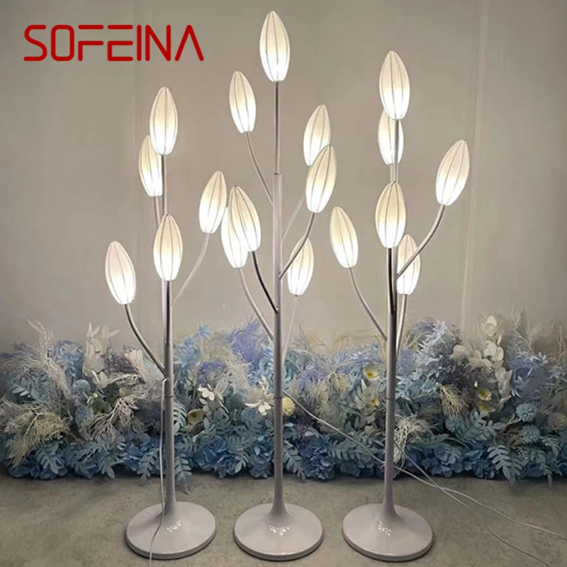 SOFEINA Modern White lily Wedding Lights Festive AtmosphereLED Light for Party Stage Road Lead Background Decoration