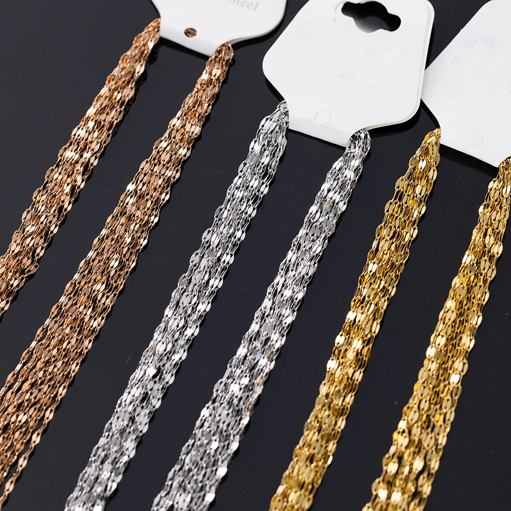 10 stücke Edelstahl Link Halsketten Mode Schmuck Einstellbare Ketten DIY Handgemachte Handwerk Komponenten Für Frauen Männer Zubehör – Detail 2