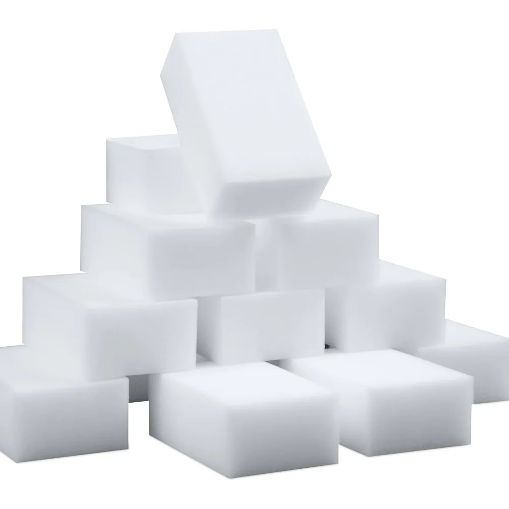 

100 меламиновых губок Magic Sponge – особо плотные, для уборки различных поверхностей, для ванной и пола