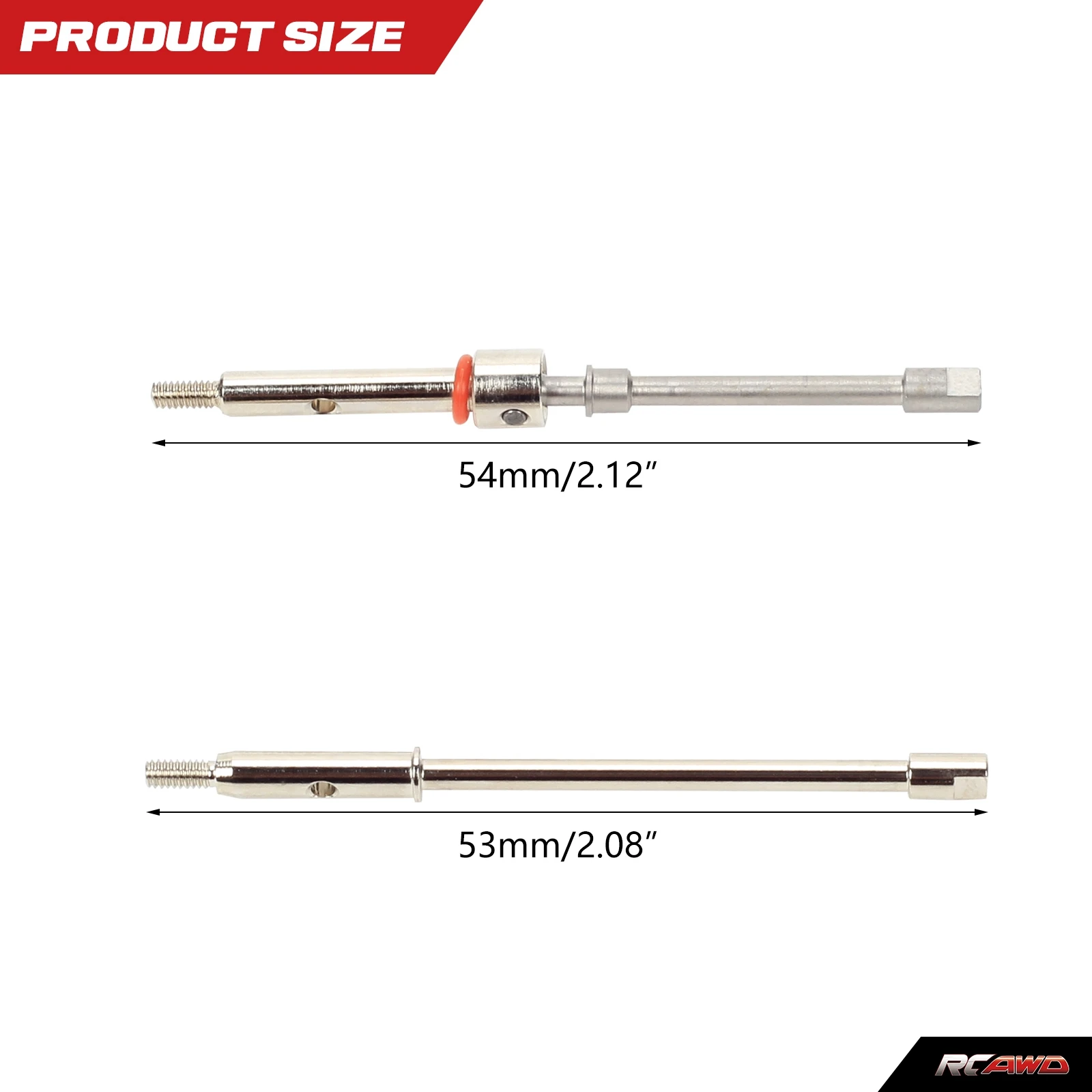 2x 40Cr-Mo steel 4.5mm longer front and rear CVD drive shaft axle w/brass thicker hex for bigger wheels brushless/brushed power