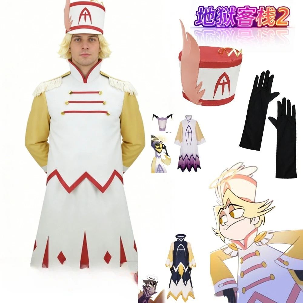 

Hazzbin2 Abel Cosplay Costume Anime Hotel Disguise for Adult New and Classic Role-play Costume Halloween Party Costumes and Wigs