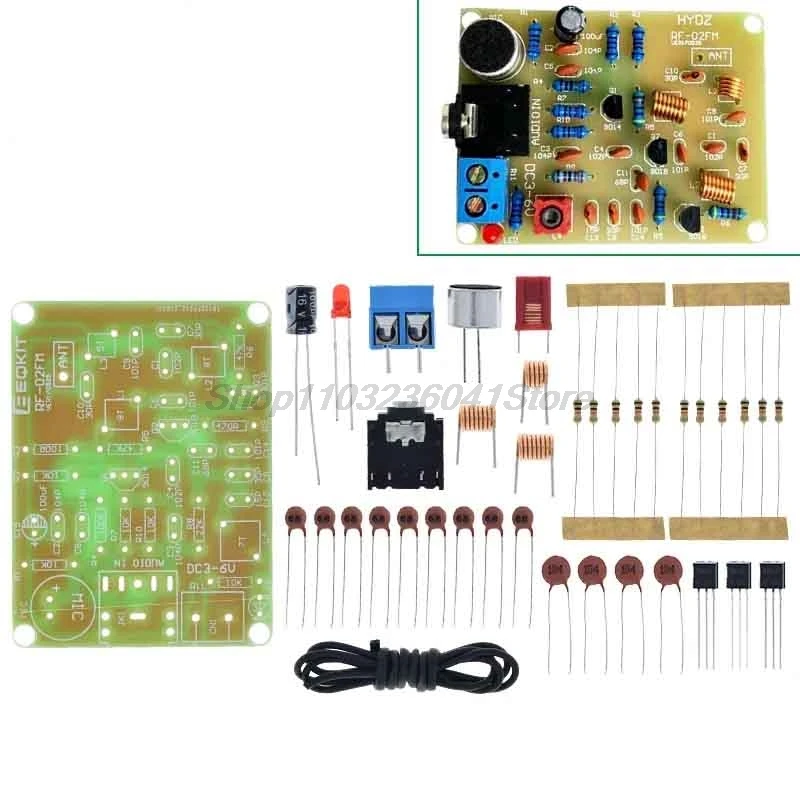 76-108 MHz FM Stereo Radio Kit elettronico fai da te Ricevitore FM wireless Modulo trasmettitore Scheda microfono Progetto di pratica di saldatura