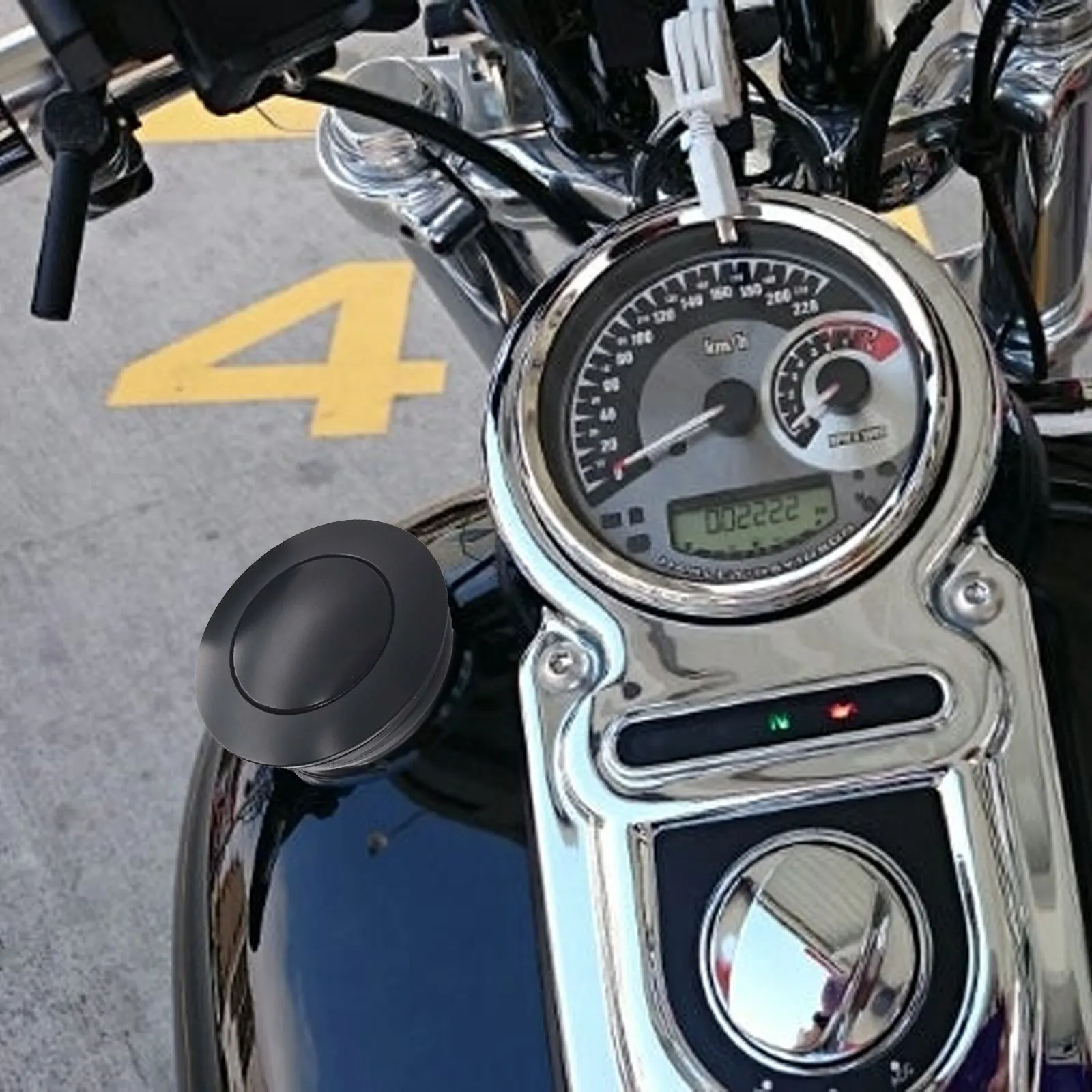 For Dyna 1992-2017 Black for Silver Cap Flush Up for Gas Cap Gas Tank Replacement Black Silver Aluminum Material Easy