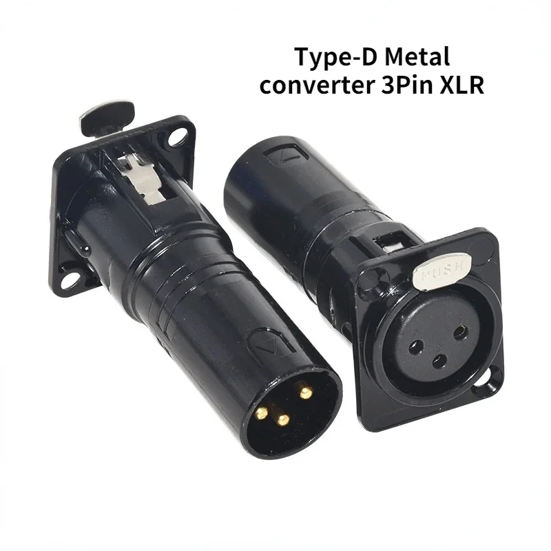 HIgh quality 3pin XLR Male to XLR Female Panel Mount Female Adapter adaptor Chassis Lock Socket Connector For D Panel Mounting