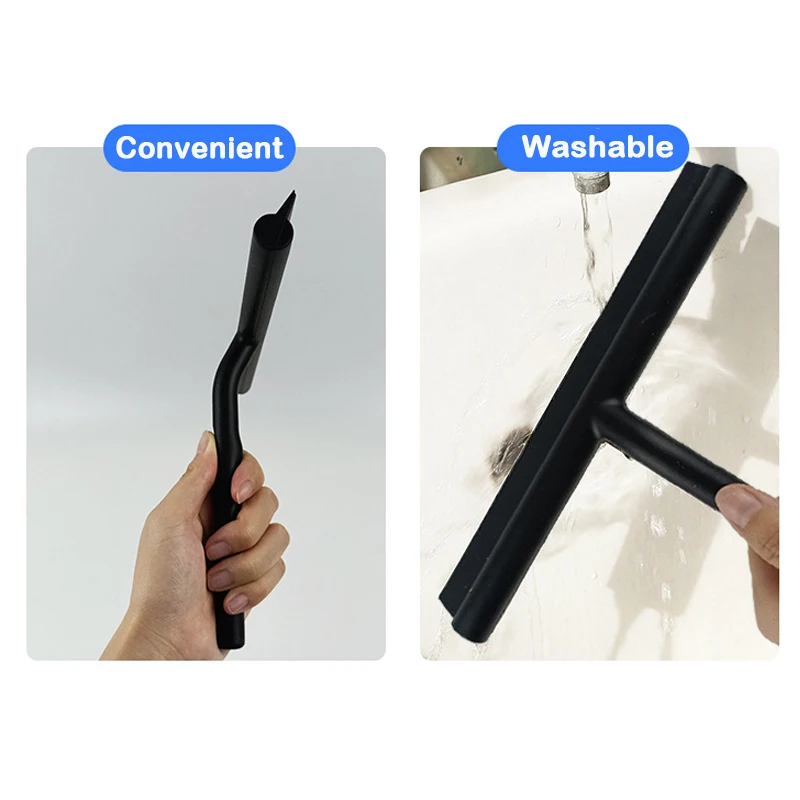 Bathroom Shower Squeegee Household Glass Wiper Window Mirror Silicone Scraper Shower Doors Hanging Squeegee Holder Cleaning Tool