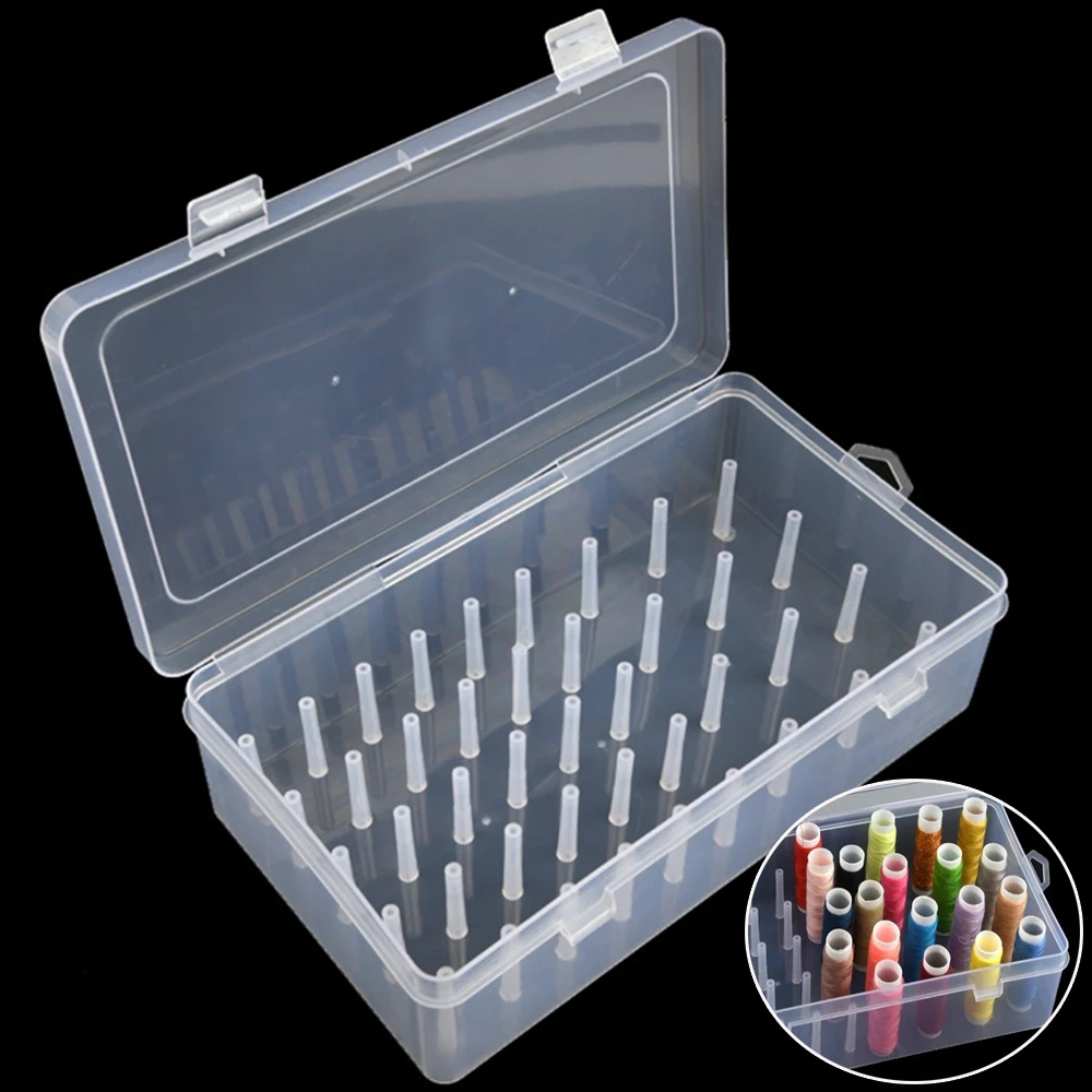 New Sewing Thread Box 42 Pieces Spools Bobbin Carrying Case Container Holder Craft Spool Organizing Case Sewing 24 Spools
